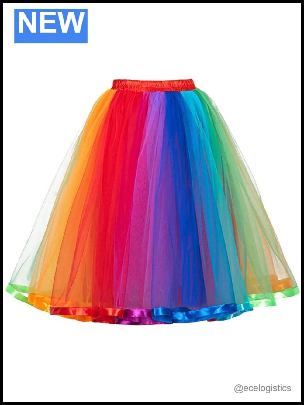 Adult Plus Size Rainbow Tutu Skirt Knee Length Dance Novelty